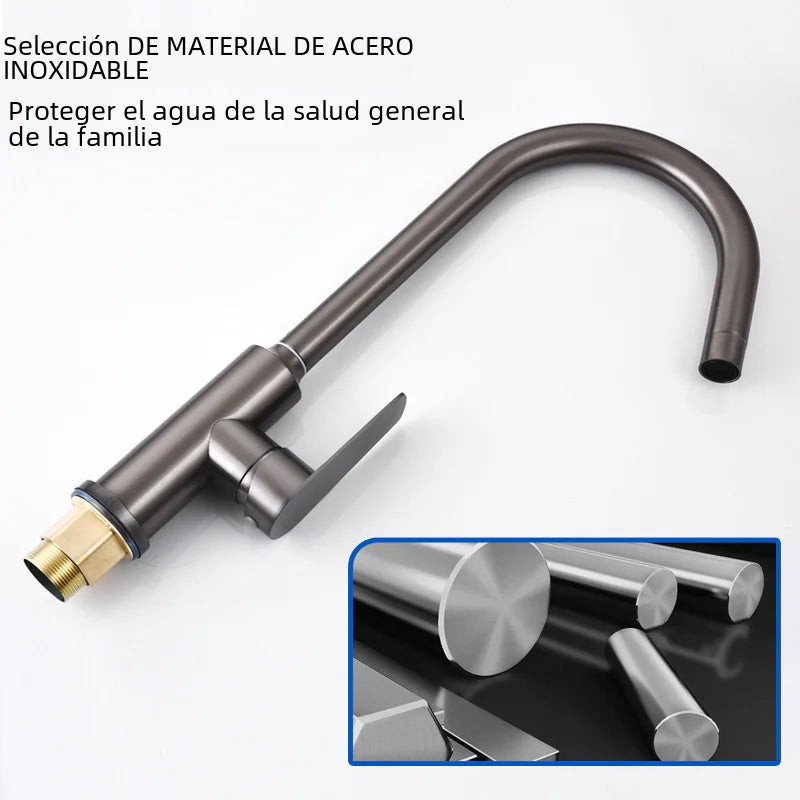 Luxury Brushed Gunmetal Kitchen Faucet with Swivel Spout