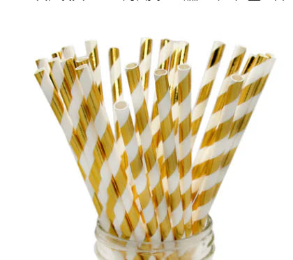 Disposable Paper Plates with Elegant Gold Foil Design