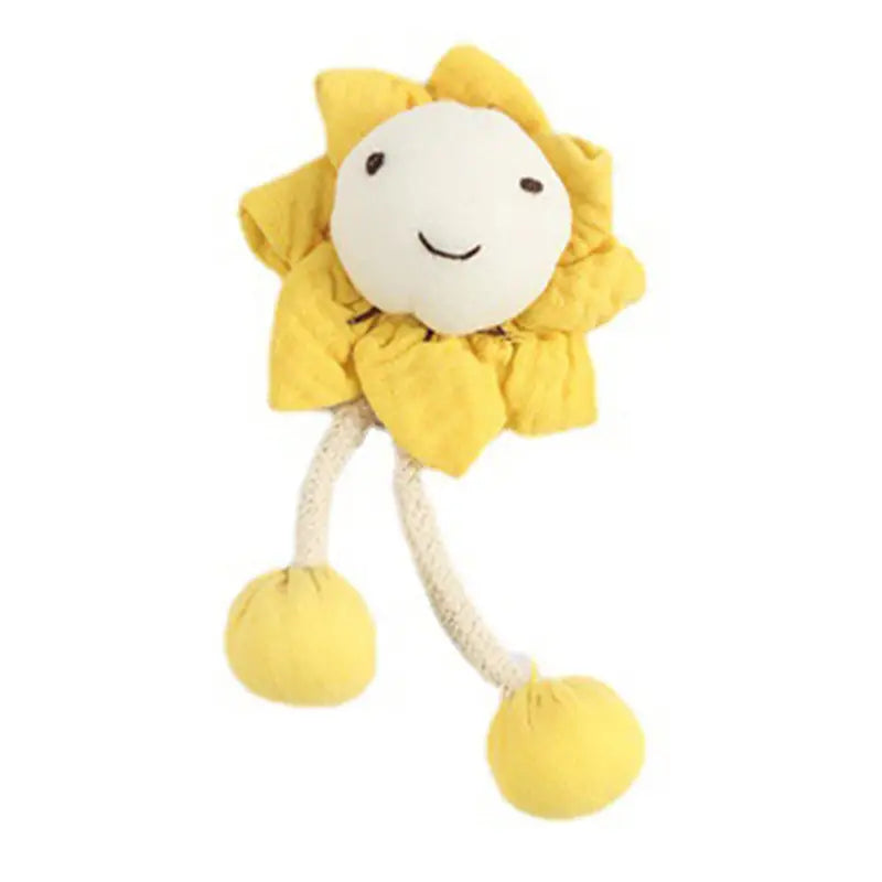 Cute Sunflower Cartoon Curtain Clip in Cotton Hemp Design