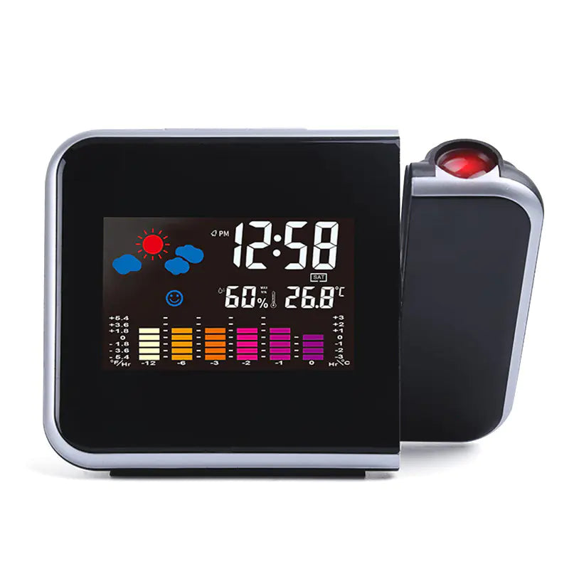 Colorful LED Digital Projection Alarm Clock with Thermometer
