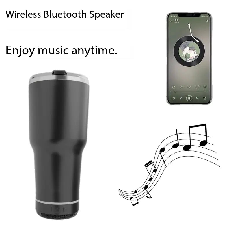 Portable Outdoor Car Cup with Bluetooth Speaker & Insulation
