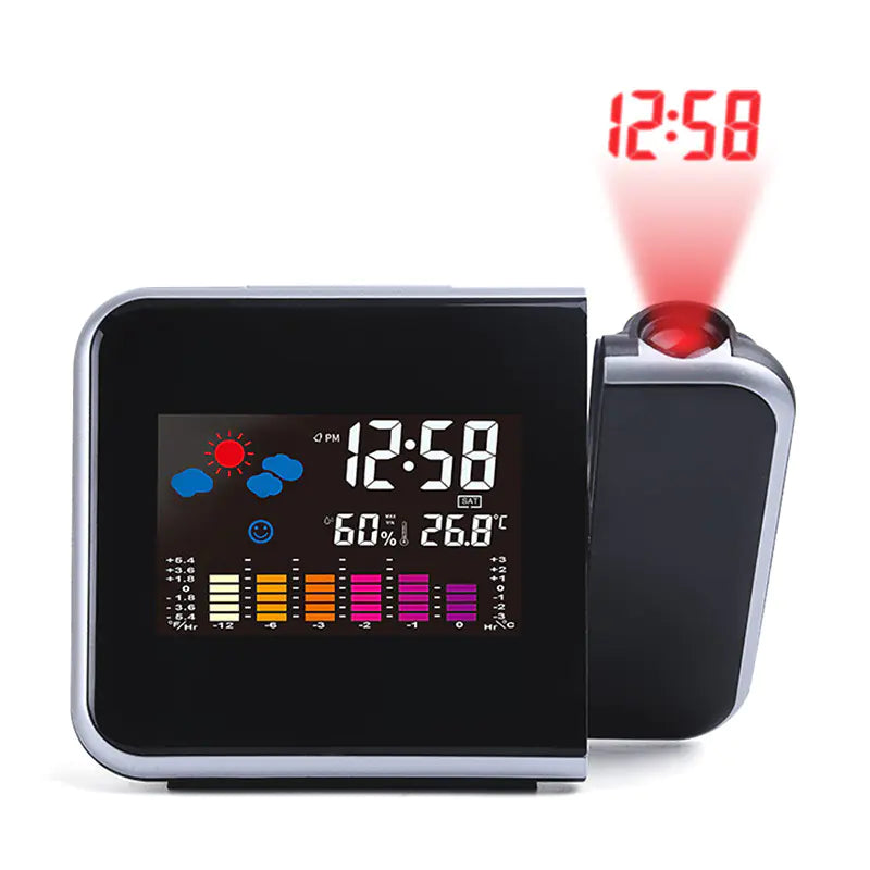 Colorful LED Digital Projection Alarm Clock with Thermometer