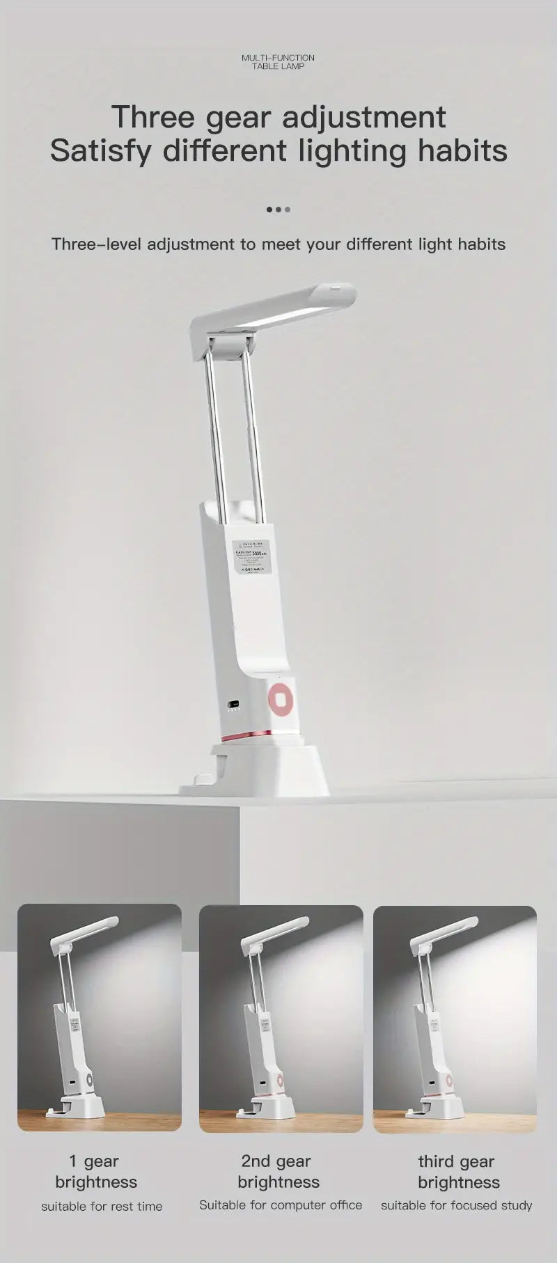 Multifunctional LED Reading Desk Lamp with Power Bank