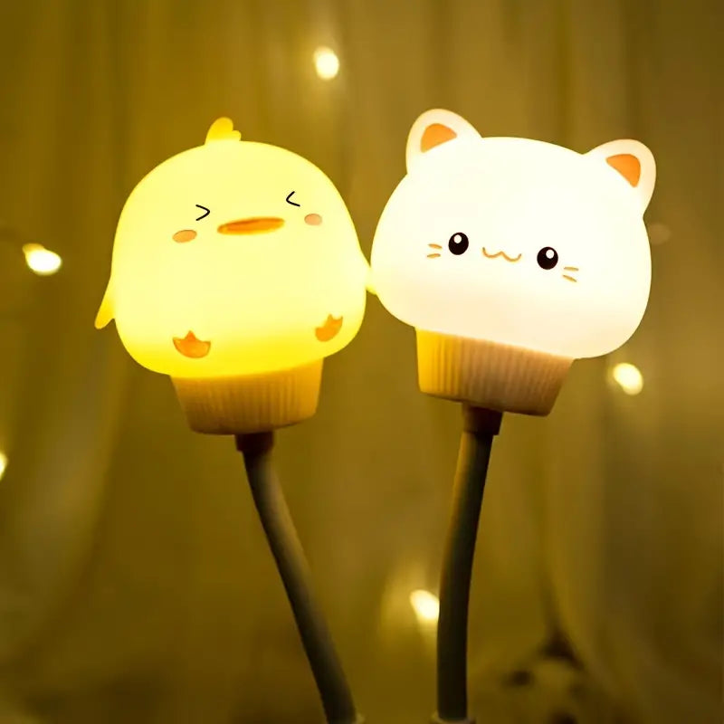 USB Eye Protection Night Light with Rabbit and Bear Design