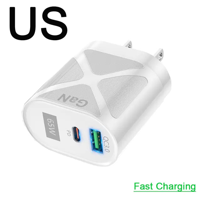 65W GaN PD Fast-Charging Mobile Phone & Laptop Adapter