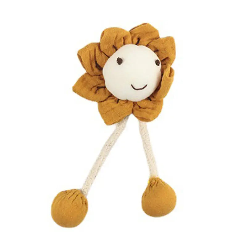 Cute Sunflower Cartoon Curtain Clip in Cotton Hemp Design