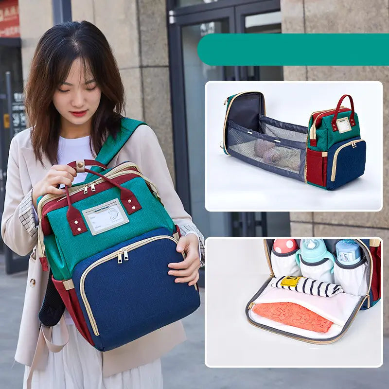 Upgraded Waterproof Oxford Fabric USB Charging Diaper Bag