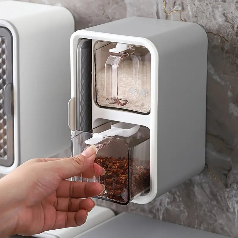 Wall-Mounted Spice Storage Box for Kitchen Organization