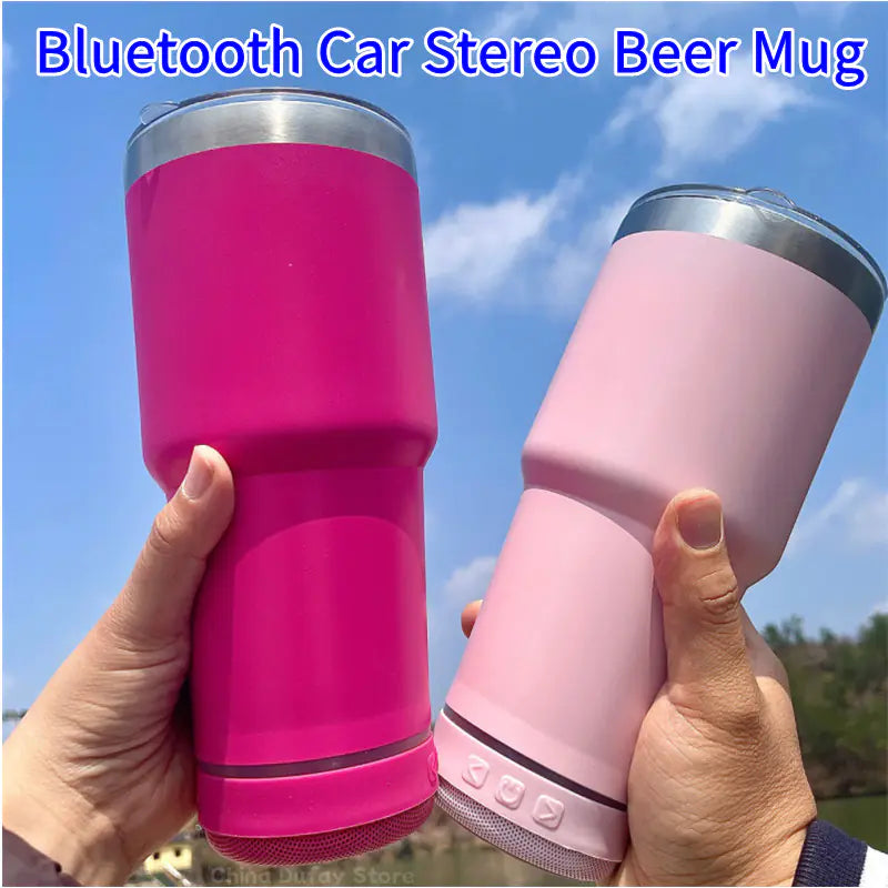 Portable Outdoor Car Cup with Bluetooth Speaker & Insulation