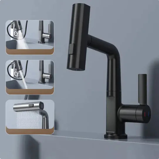 Digital Display Pull-Down Waterfall Basin Faucet